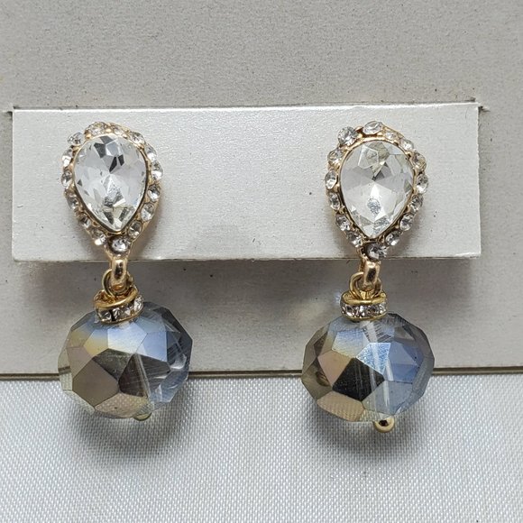 Ali Khan Hematite faceted glass bead with gold and rhinestone pierced … - Picture 5 of 12